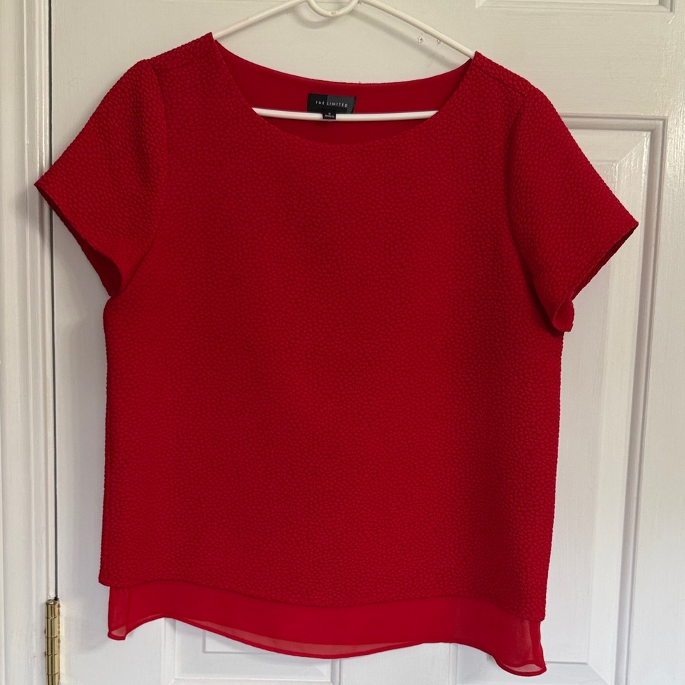 The Limited Red Textured Blouse
